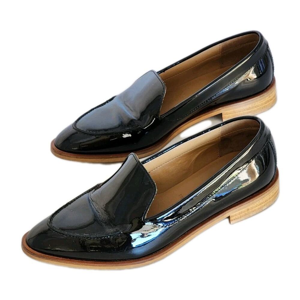 Everlane Women's Loafers Modern Black Patent Leather Size 6 Made In Italy